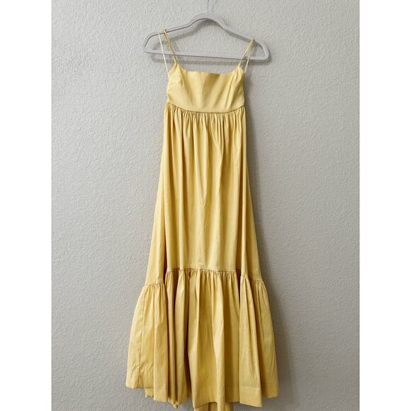 Abercrombie & Fitch Bow-Back Taffeta Maxi Dress Sunny Yellow Size XXSP - Picture 2 of 6